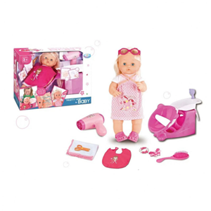 عروسک دخترانه وارم بیبی Warm Baby RT05078-1 مدل آرایشگاهی پرتی هیر ارتفاع 42 سانتی متر-اسباب بازی عروسک دخترانه